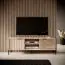 Petit meuble TV à quatre compartiments Fouchana 06, Couleur : Beige / Chêne Viking - Dimensions : 53 x 153 x 39,5 cm (H x L x P)