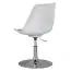 Chaise pivotante design Apolo 130, Couleur : Blanc / Gris / Chrome, assise pivotante à 360°, réglable en hauteur
