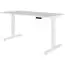 Pied de table Apolo 139 réglable en hauteur électriquement, Couleur : Blanc, avec écran et fonction mémoire - Dimensions : 63 - 128 x 70 x 105 cm (H x L x P)