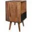Table de chevet style rétro, Couleur : Sheesham / Noir - dimensions : 70 x 40 x 35 cm (h x l x p), en bois massif de Sheesham