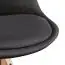Chaise set de 2 avec revêtement en tissu noble, Couleur : Anthracite / Chêne, avec patins en feutre sur chaque pied