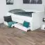 Lit simple / lit fonctionnel Metsovo avec 2ème couchette, Couleur : Blanc - Surface de couchage : 90 x 200 cm (l x L)