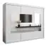 Armoire à portes coulissantes / Penderie Claveles 06 avec miroir, Couleur : Blanc mat - Dimensions : 200 x 250 x 62 cm ( H x L x P)