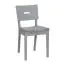 Chaise rembourrée, chêne massif, couleur : gris - Dimensions : 86 x 43 x 50 cm (H x L x P)