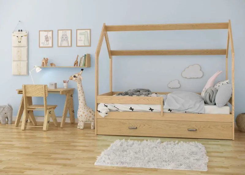 Lit pour enfant 80 x 160 cm | Bois massif: Pin | Laqué Naturel Abbildung