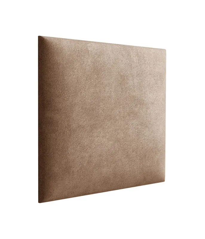 Panneaux rembourrés, lot de 10, couleur : marron, revêtement : velours, dimensions : 30 x 30 cm