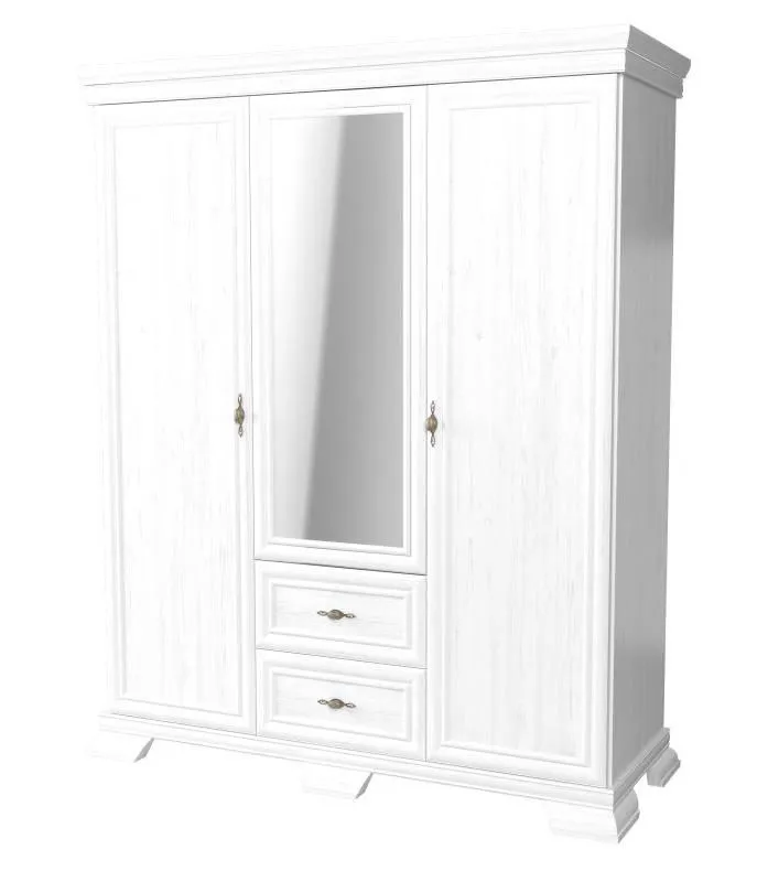 Armoire avec mirroir, Couleur: Pin Blanc - 193 x 158 x 62 cm (H x L x P) Abbildung