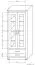 Vitrine Kundiawa 30, couleur : chêne Sonoma clair / chêne Sonoma foncé - Dimensions : 200 x 80 x 40 cm (H x L x P)