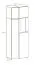 Grande vitrine Stura 02, couleur : blanc brillant / gris - dimensions : 195 x 70 x 40 cm (h x l x p), avec 10 compartiments et fonction push-to-open