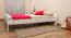 Lit futon / lit en bois de pin massif laqué blanc A11, sommier à lattes inclus - dimension 140 x 200 cm