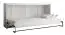 Lit escamotable Namsan 01 horizontal, Couleur : Blanc mat / Marron Old Style - Surface de couchage : 90 x 200 cm (l x L)