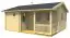 Maison de sauna Seekofel avec plancher - Maison en madriers de 70 mm, Surface au sol : 25,9 m², Toit en bâtière