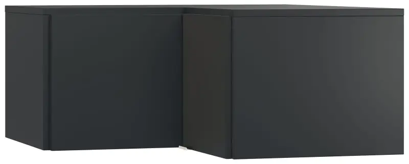 Supplément pour armoire d'angle Chiflero, couleur : noir - Dimensions : 45 x 102 x 104 cm (H x L x P)