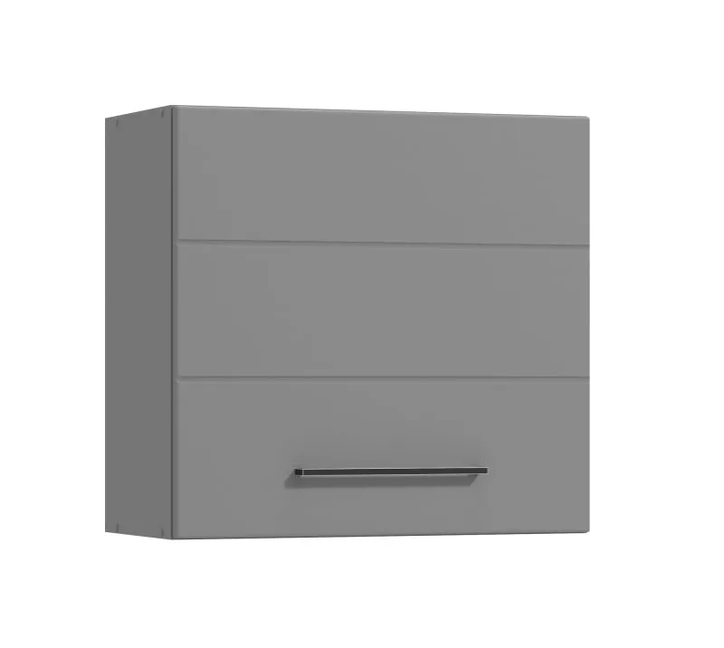 Armoire suspendue avec deux compartiments Pluna 03, Couleur : gris graphite, Bords ABS, Une porte, Dimensions : 57 x 60 x 30 cm, Poignées : Noir, pour cuisine