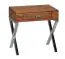 Table de chevet élégante en bois massif de Sheesham, Couleur : Sheesham / Chrome - Dimensions : 50 x 45 x 45 cm (H x L x P), chaque meuble est unique