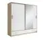 Armoire à portes coulissantes / armoire Ornos 02, couleur : chêne / blanc - Dimensions : 212 x 200 x 64 cm (H x L x P)