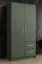 Armoire au design moderne avec grand espace de rangement Similaun 12, Couleur : Vert - Dimensions : 202 x 103 x 40 cm (h x l x p), avec cinq casiers et deux tiroirs