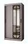 Penderie / Cachemire / 2 tringles / 5 compartiments / 100 x 62 x 200 cm / Porte miroir décorative / Armoire à portes coulissantes / Détails modernes