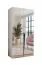 Armoire de chambre à coucher avec miroir / Couleur : Blanc / Fonction soft-close / Penderie / Poignées : Noir / 1 compartiment / 1 tringle à vêtements / Chants ABS / Dimensions : 100 x 52 x 202 cm
