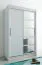 150 cm de large Armoire à portes coulissantes avec 2 portes | 5 casiers | 2 tringles à vêtements | Couleur: Blanc Abbildung