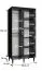 Exceptionnelle armoire à portes coulissantes avec cinq compartiments Jotunheimen 50, couleur : noir - dimensions : 208 x 100,5 x 62 cm (h x l x p), avec deux barres de penderie