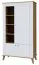 Vitrine Bambey 02, couleur : chêne / blanc - 190 x 104 x 54 cm (h x l x p)