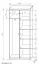 Armoire Mojokerto 24, couleur : noyer / noir - dimensions : 194 x 80 x 39 cm (h x l x p)