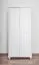Armoire en bois de pin massif, laqué blanc Junco 14B - Dimensions 195 x 92 x 59 cm