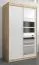 Armoire à portes coulissantes / Penderie Aizkorri 02A avec miroir, Couleur : Chêne de Sonoma / Blanc mat - Dimensions : 200 x 120 x 62 cm (H x L x P)
