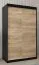 120 cm de large Armoire à portes coulissantes avec 2 portes | 5 casiers | 2 tringles à vêtements | Couleur: Noir Abbildung