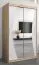 120 cm de large Armoire à portes coulissantes avec 5 casiers et 2 portes | Couleur: Chêne Sonoma  / Blanc | Laminée Abbildung