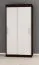 120 cm de large Armoire à portes coulissantes avec 2 portes | 5 casiers | 2 tringles à vêtements | Couleur: Blanc / Noir Abbildung