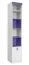Chambre d'enfant - Etagère Luis 16, couleur : blanc chêne / violet - 218 x 40 x 42 cm (h x l x p)