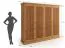 Armoire / Pin finlandais massif / Poignées : Argent vieilli / Couleur : chêne / Armoire à portes battantes / Style classique / Dimensions : 212,5 x 248 x 63 cm / Quatre portes