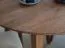 Table en chêne Erdre 06, avec un diamètre de 110 cm, ronde, en bois massif, Couleur : Tabacco, plateau de table 2 cm, quatre pieds, Matériaux de haute qualité