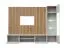 Meuble-paroi / Fonction push-to-open / Couleur : Gris Perla / Chêne Artisan / Éclairage LED inclus / Dimensions : 200 x 35 x 148 cm / 1 meuble bas TV / 1 vitrine