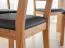 Chaise en chêne massif Nievre 02 | Assise rembourrée noire | Design minimaliste | 90 x 41 x 41 cm