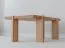 Table basse / Couleur : chêne naturel / Bois massif / Chêne huilé / Pierre de travertin / 102 x 60 x 41,5 cm / Pieds robustes / Style minimaliste