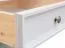 Table basse Gyronde 06, pin massif, Couleur : Blanc / Chêne - 122 x 71 x 48 cm (L x P x H)