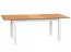 Table de salle à manger extensible Gyronde 22, pin massif, couleur : Blanc / Chêne - Dimensions : 150-197 x 93 cm (L x P)
