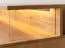Meuble TV mural Rania 19 | Chêne massif huilé | 52 x 200 x 39 cm | Façade verre & bois | Éclairage LED