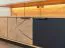 Meuble TV mural Rania 19 | Chêne massif huilé | 52 x 200 x 39 cm | Façade verre & bois | Éclairage LED