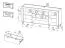 Buffet design moderne Barbe 19 | 1 tiroir, 6 niches, 2 portes | Blanc mat & chêne | 83,5 x 177 x 40 cm