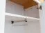Ensemble complet de vestibule D Bresle, 3 pièces, en blanc / naturel, pin massif, avec armoire à chaussures, miroir, armoire, poignées rondes en bois, finition de haute qualité