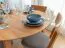 Table ronde Erdre 07 de 90 cm de diamètre, plateau de 2 cm, en chêne huilé, bois massif de chêne, 90 x 90 x 74,5 cm, esthétique et minimaliste