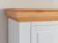 Ensemble complet de vestibule D Bresle, 3 pièces, en blanc / naturel, pin massif, avec armoire à chaussures, miroir, armoire, poignées rondes en bois, finition de haute qualité