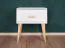 Table de chevet en pin massif naturel/blanc 017 | 2 tiroirs | 49 x 45 x 35 cm | Design moderne