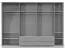 Armoire à portes battantes / penderie Siumu 38, Couleur : Blanc / Blanc brillant - 224 x 317 x 56 cm (H x L x P)