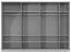 Armoire à portes battantes / penderie Siumu 26, Couleur : Blanc / Blanc brillant - 224 x 317 x 56 cm (H x L x P)