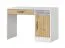 Bureau avec tiroir | 120 x 50 x 81 cm | Couleur : chêne / blanc / noir | 1 porte | 3 compartiments | Poignées métalliques | 1 étagère | Nalut 04